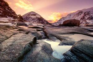 Флизелинов фототапет брегова линия при залез слънце 375 x 250 см