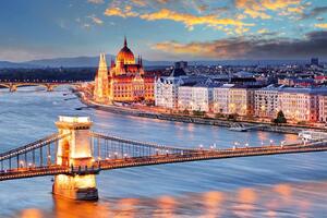 Флизелинов фототапет верижният мост в будапеща 375 x 250 см