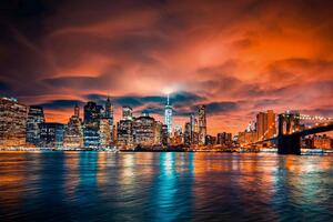 Флизелинов фототапет ню йорк по залез 375 x 250 см