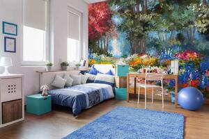 Самозалепваща се флизелинова фототапета картина - цветна гора 375 x 250 см