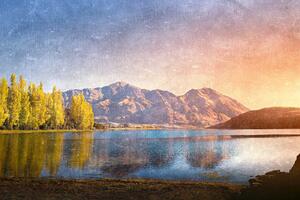 Флизелинов фототапет картина - планинско езеро 375 x 250 см