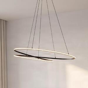 Lucande LED висяща лампа Gavril, 100 cm, черна, с регулируема яркост, Затъмняване, Черен, Дневна/трапезария, Метал, Модерен