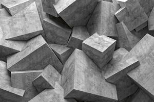 Флизелинов фототапет бетонни 3d кубчета 375 x 250 см