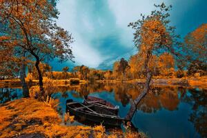 Флизелинов фототапет река през есента 375 x 250 см