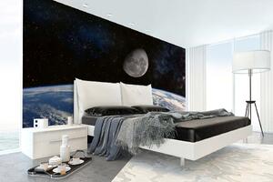 Самозалепваща се флизелинова фототапета земя и луна 375 x 250 см