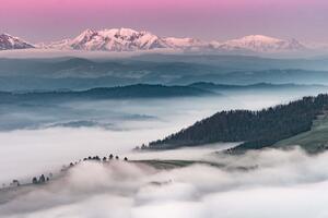 Флизелинов фототапет пейзаж в мъгла 375 x 250 см