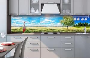 Фототапет за кухня - дърво в поляната 260 x 60 см