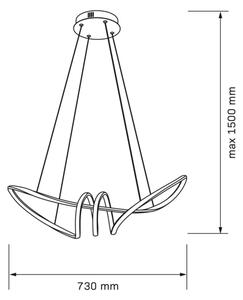 LED полилей на кабел FLAVIA LED/44W/230V черен