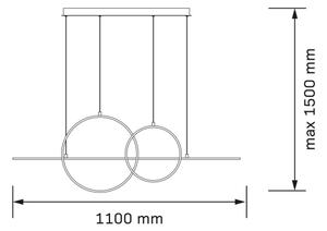 LED полилей на кабел LAURA LED/42W/230V златен