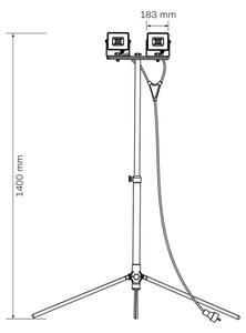LED прожектор със стойка 2xLED/50W/230V 6500K IP65 жълт