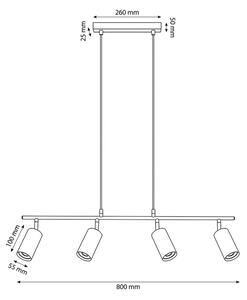 Brilagi - Полилей на кабел SELE 4xGU10/30W/230V бежов