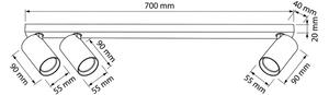 Brilagi - Точково осветително тяло SELE LONG 3xGU10/30W/230V черно
