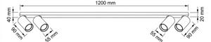 Brilagi - Точково осветително тяло SELE LONG 4xGU10/30W/230V черно