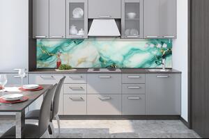 Фототапет за кухня - изумруден мрамор 260 x 60 см
