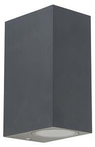 Интелигентна стенна лампа тъмно сива IP44 с 2 WiFi GU10 - Baleno