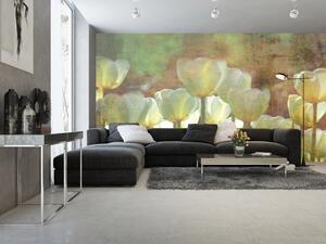 Флизелинов фототапет абстрактни бели лалета 375 x 250 см