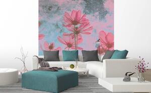 Флизелинов фототапет абстрактни розови цветя 225 x 250 см