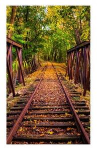 Флизелинов фототапет железопътна линия в гората 150 x 250 см