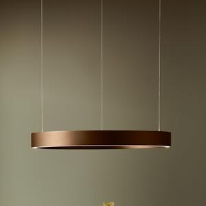LOOM DESIGN LED висяща лампа „Velora“ в карамеленокафяво, Ø60 см, с регулиране, Затъмняване, Кафяв / ръждив, Дневна/трапезария, Алуминий, Модерен