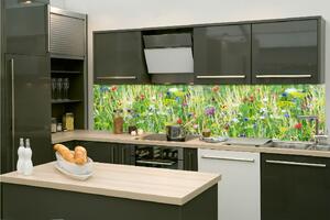 Фототапет за кухня - цветна поляна 260 x 60 см