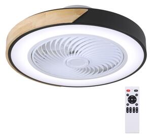 Brilagi-LED Димируемо осветително тяло с вентилатор LED/30W/230V 3000-6500K черно/дъб +ДУ