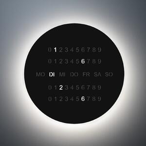 Escale LED стенна лампа BLADE O'CLOCK, черна, Ø 59 см, метален стенен часовник, Затъмняване, Черен, Дневна/трапезария, Алуминий, Модерен