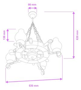 Brilagi - Полилей на верига TIMONA 4xE14/40W/230V, Ø 50 см, бук