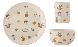 Глинен детски комплект за хранене 3 бр. Agnes – Bloomingville Mini