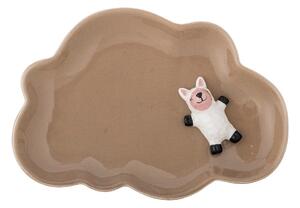 Кафява глинена детска чиния 14x20 cm Dolly – Bloomingville Mini