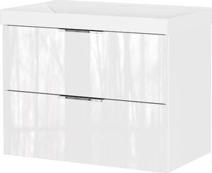 Бял гланцов стенен шкаф за мивка 81x65 cm Celano – Germania