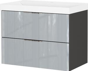 Сив гланцов стенен шкаф за мивка 81x65 cm Celano – Germania