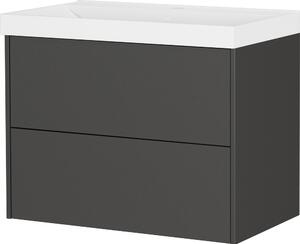 Антрацитен матов стенен шкаф за мивка 81x65 cm Bodera – Germania