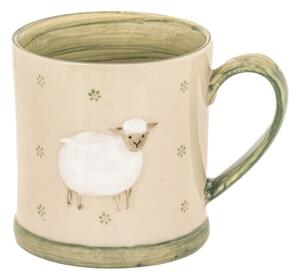 Зелено-бежова глинена чаша 225 ml Sheep – Sass & Belle
