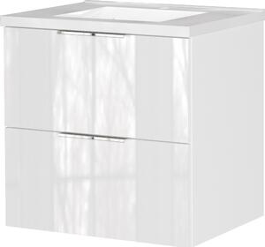 Бял гланцов стенен шкаф за мивка 61x61 cm Celano – Germania