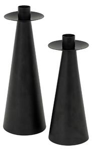 Свещник atmosphera Aut, Метал, Черен, 24 cm, 2 бр