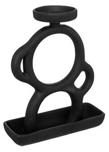 Свещник atmosphera Sab Olme, Керамика, Черен, 25 cm