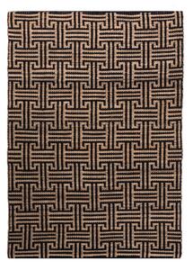 Черен/естествен ръчно изработен килим със смес от юта 160x230 cm Meander Jute – Flair Rugs