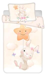 Жълто памучно детско спално бельо за детско креватче 100x135 cm Bunny "Star" – Jerry Fabrics