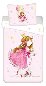 Розово единично памучно детско спално бельо 140x200 cm Fairy – Jerry Fabrics