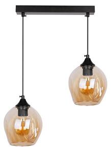 Черна висяща лампа със стъклен абажур 14x48 cm Aspa - Candellux Lighting