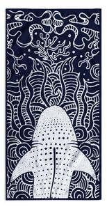 Тъмносиня плажна кърпа 90x180 cm Shark - DecoKing