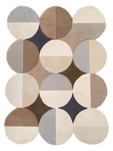 Сиво-бежов ръчно изработен вълнен килим 160x230 cm Mia Ellipse – Flair Rugs