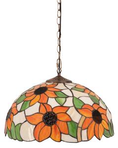 Brilagi - Tiffany витражен полилей на верига SUNFLOWER 1xE27/60W/230V Ø 40 см