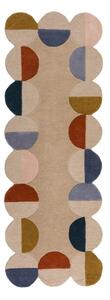 Бежова ръчно изработена вълнена пътека 80x230 cm Mia Scallop Frame – Flair Rugs