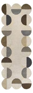 Сиво-бежова ръчно изработена вълнена пътека 80x230 cm Mia Scallop Frame – Flair Rugs