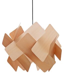 LZF LAMPS висяща лампа Escape, бук/никел, Ø 30 cm, дърво, Затъмняване, Дърво, Дневна/трапезария, Дървесина, Дизайн