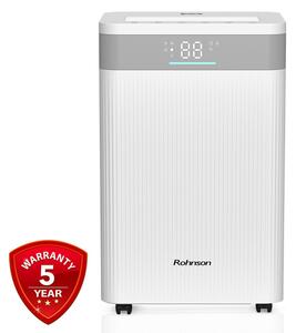 Обезвлажнител Rohnson R-91620 ION, 330W, 4.5 l резервоар, подходящ за помещения до 120m², 2 скорости, йонизатор, капацитет 20 l/ден, бял