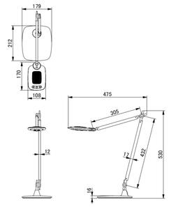 Globo 58272 - LED настолна лампа PATTAYA, димируема със сензорно управление, 9W/230V, 3000/5000/6500K