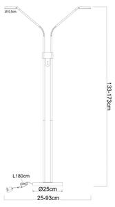 Globo 58504-2SSA-LED Димируема подова лампа SILVIO 2x6,5W/230V 2700/3350/4000K бежова