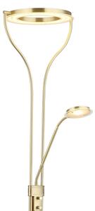 Globo 59038MD - LED димируема подова лампа EBRO 20W/230V + 4W 3000K месинг